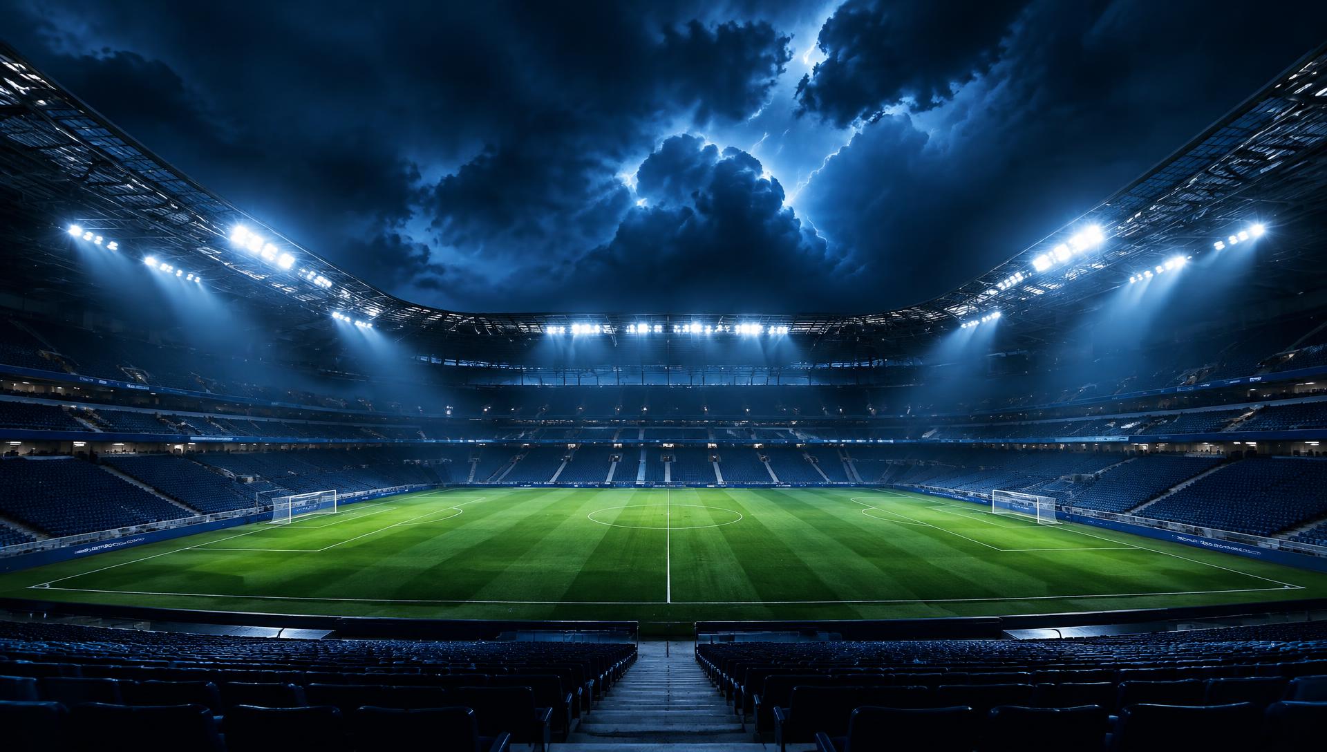 Il Raimon Stadium illuminato dai riflettori in una serata di gara